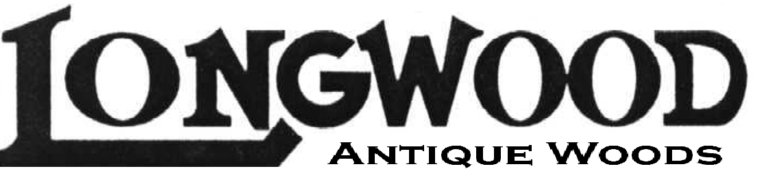 A black and white logo for longwood antique woods