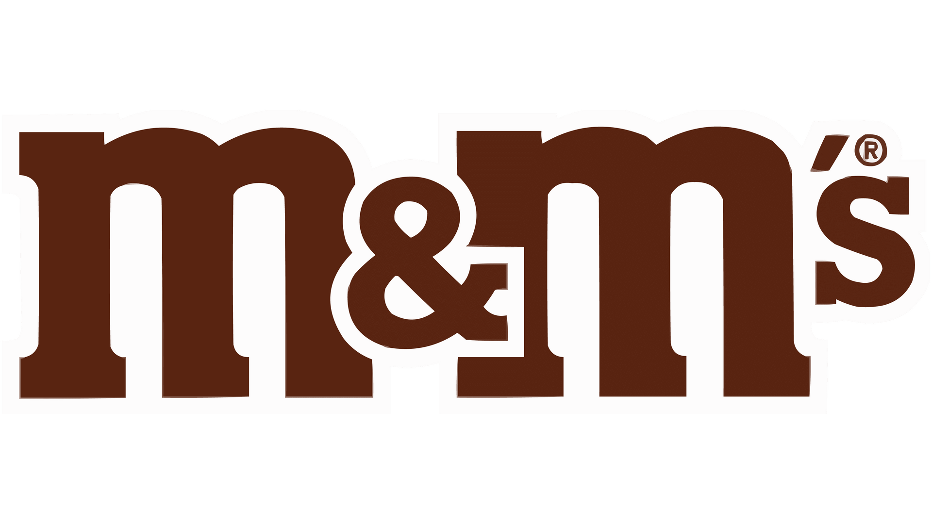 A brown m & m 's logo on a white background.