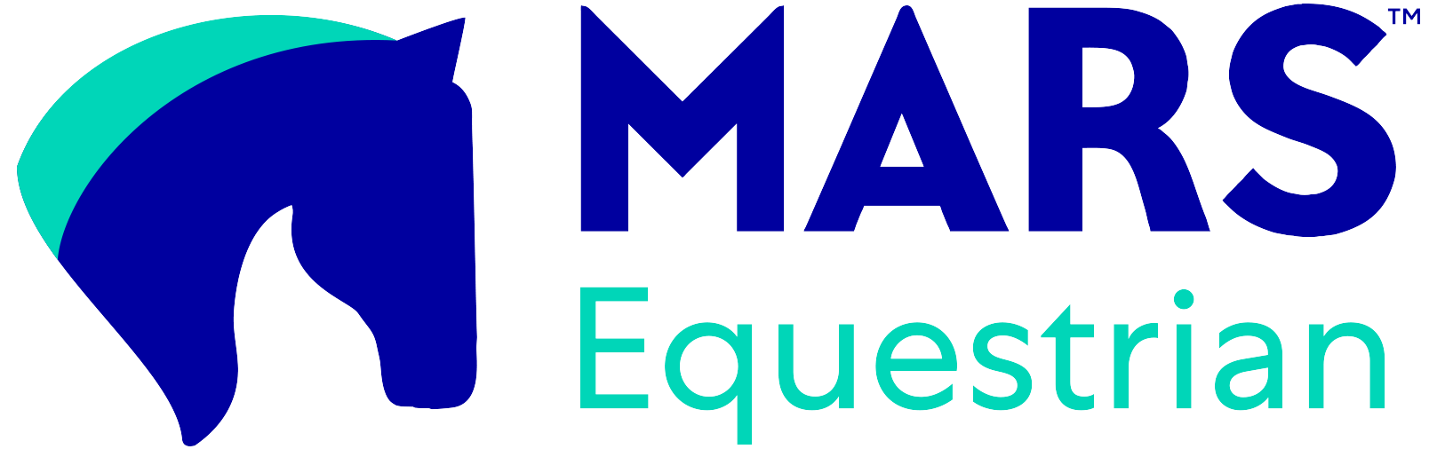 A logo for mars equestrian with a horse on it