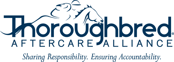 A logo for a company called thoroughbred aftercare alliance
