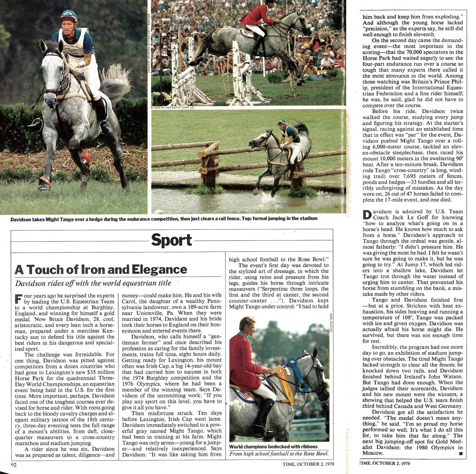 A newspaper article about a touch of iron and elegance