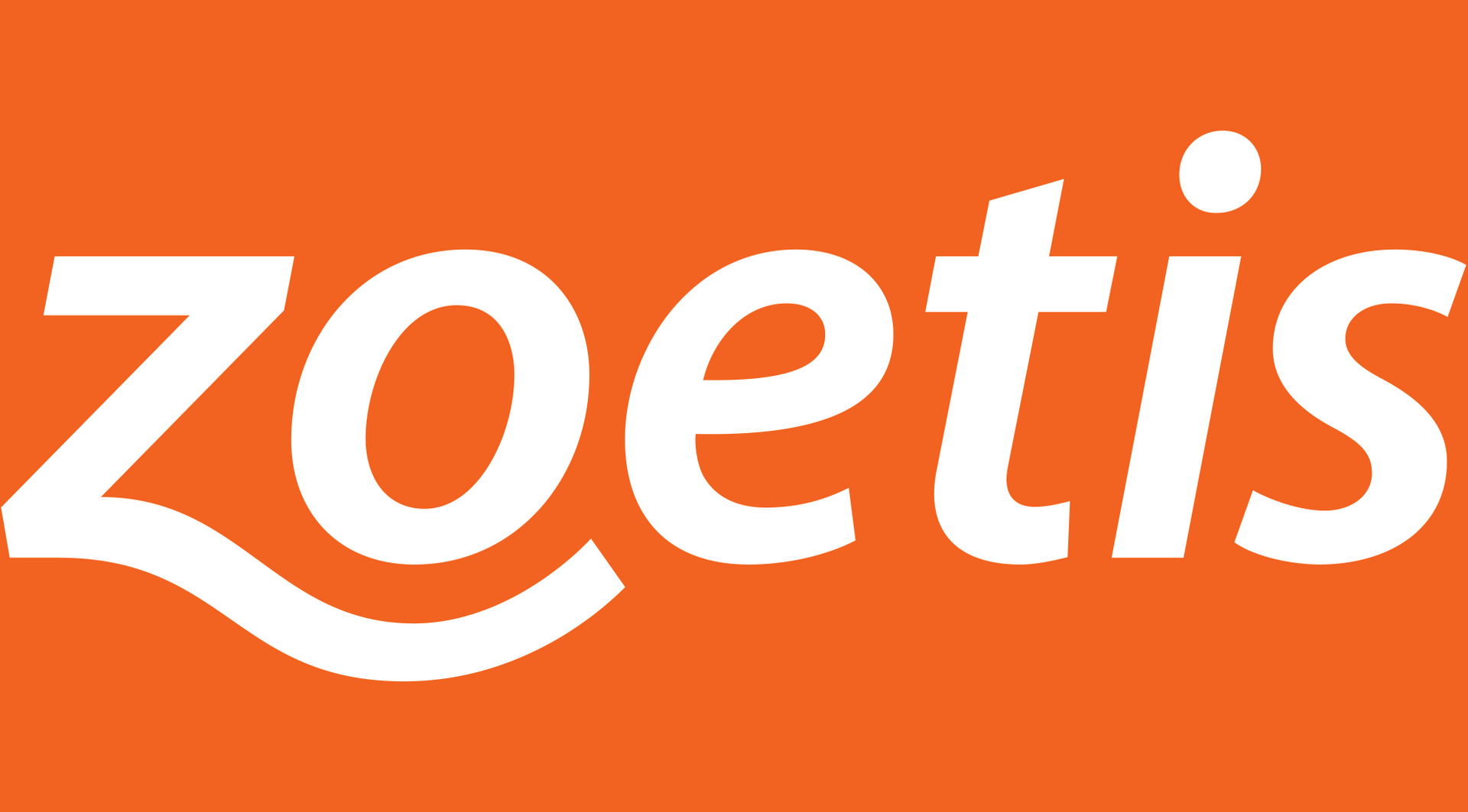 A white zoetis logo on an orange background