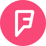 A pink circle with a white letter f inside of it.