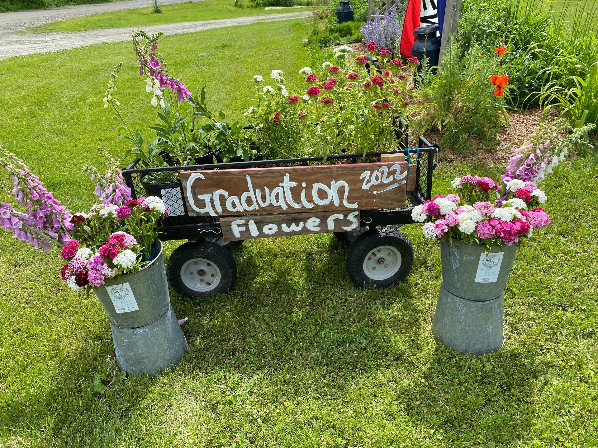 Wagon that reads 