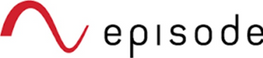 Red wave logo with the word “episode” in black lowercase letters by Audio Video Concepts