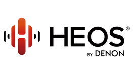 HEOS by Denon logo with red-and-black icon and black text on white background by Audio Video Concepts
