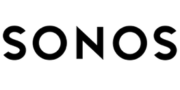SONOS logo in black capital letters on a white background by Audio Video Concepts