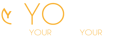 HOME pagina Een logo voor een bedrijf genaamd yo your your op een witte achtergrond.
