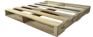 Wooden shipping pallet on a white background