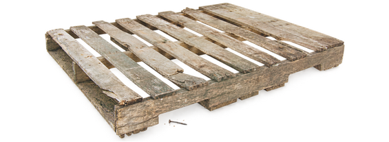Wood pallet, nails, splinters, wood fragments