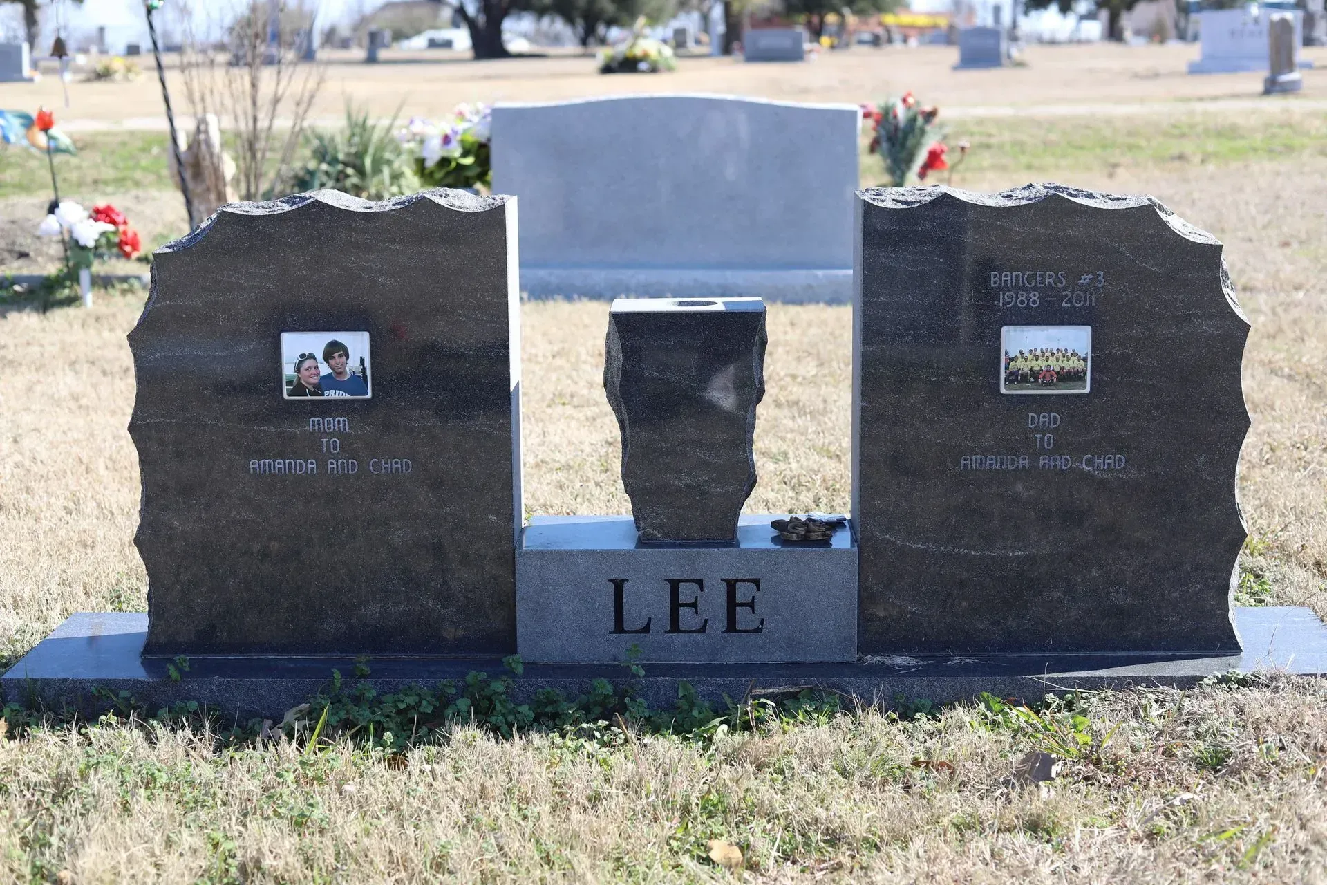 Headstone with family names 