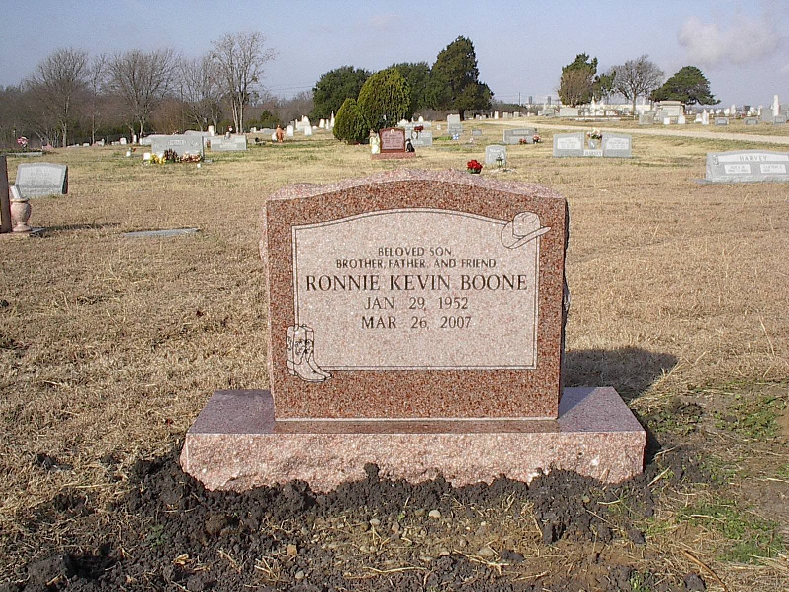 Tombstone in a cemetery with the name