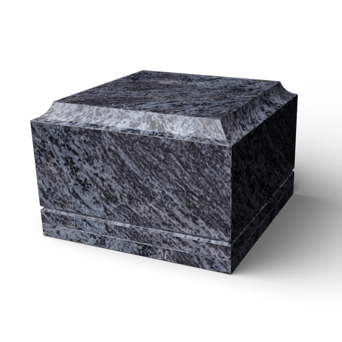 Dark granite box with beveled edges, likely a memorial or display piece.