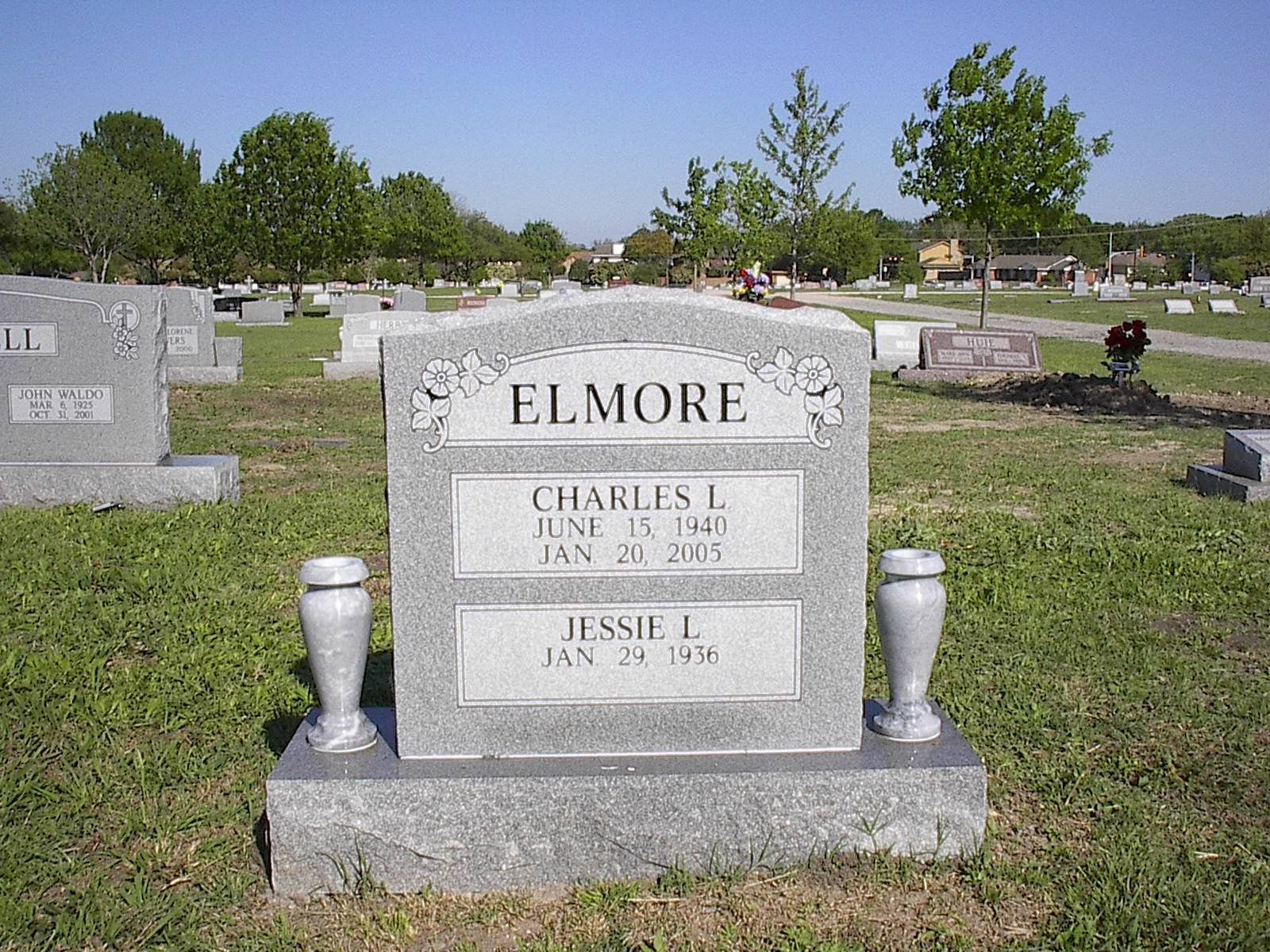 Gravestone in a cemetery, engraved with the name