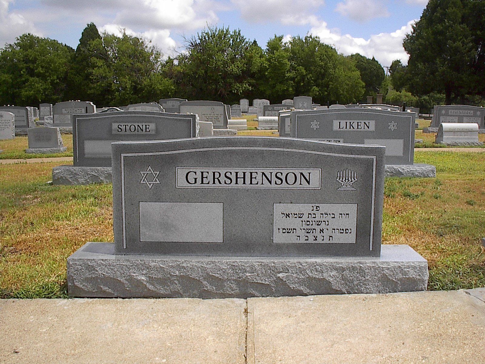 Tombstones in a cemetery, with