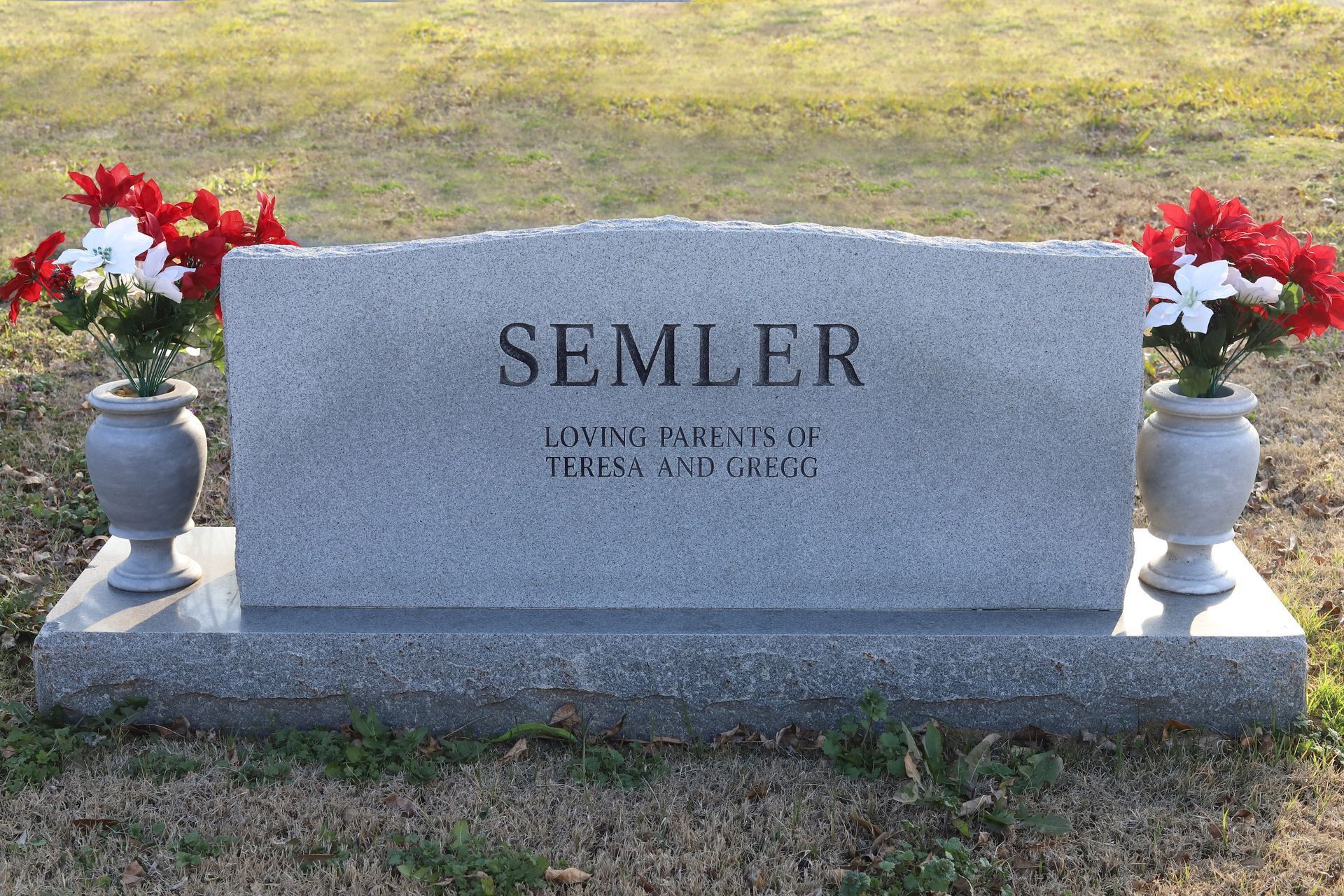 Gray headstone with