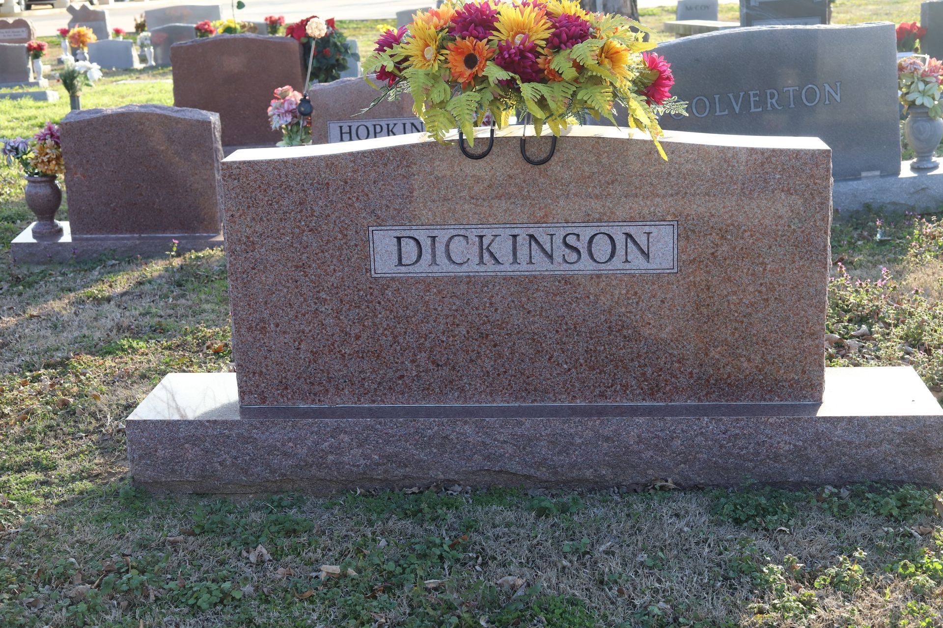 Grave marker with the name