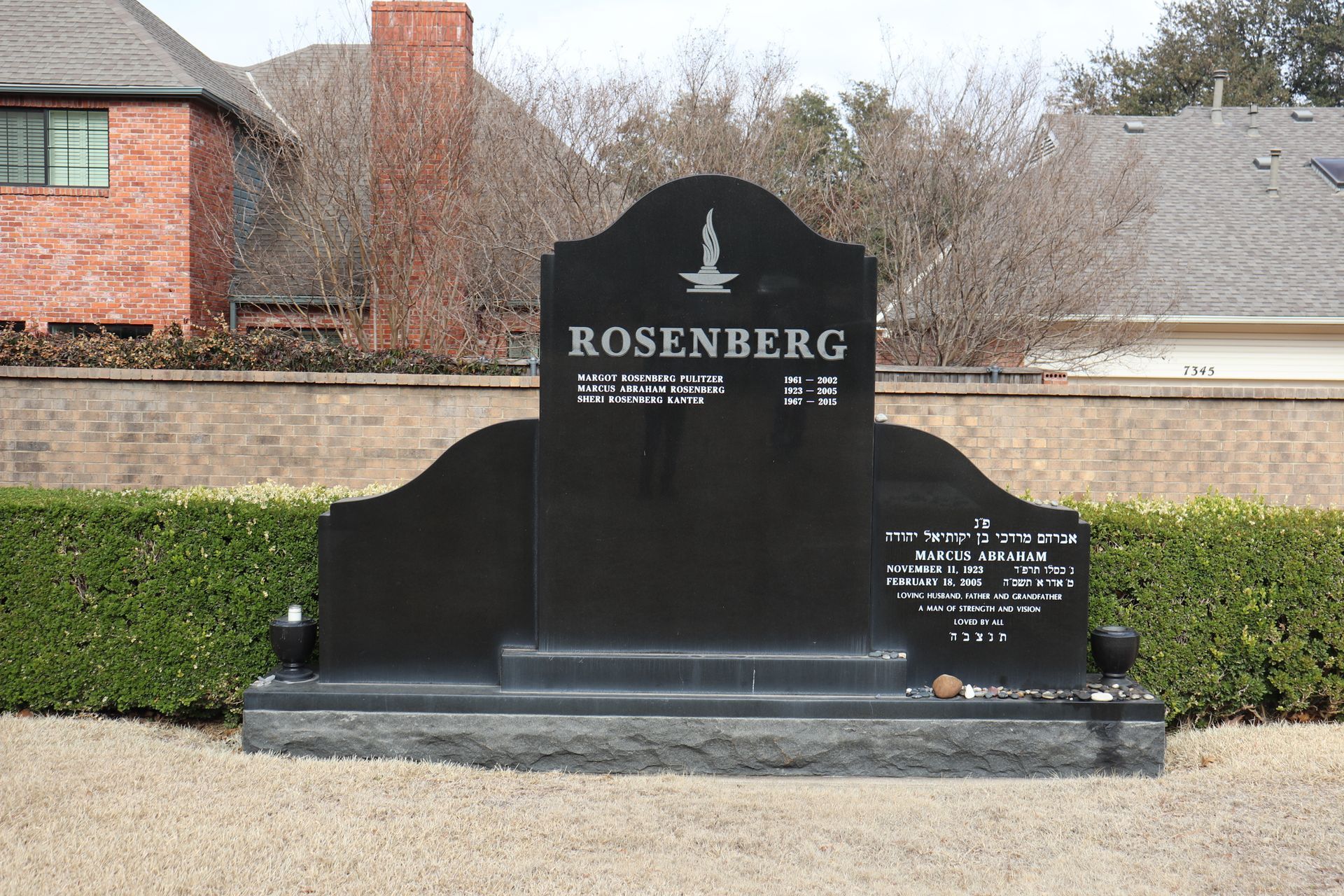 Black tombstone with 