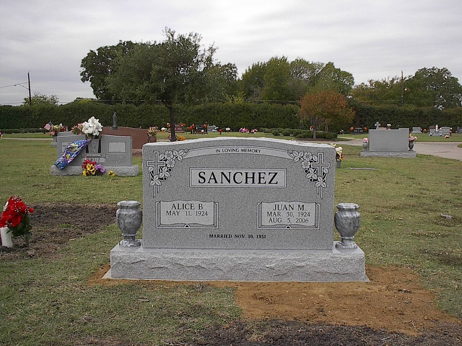 Gray headstone with