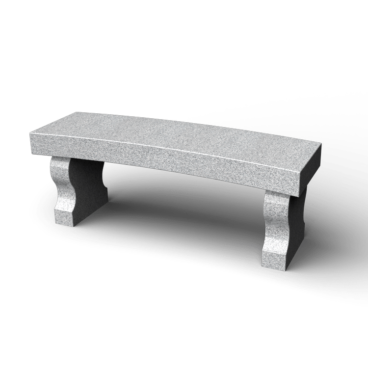 Gray granite park bench.