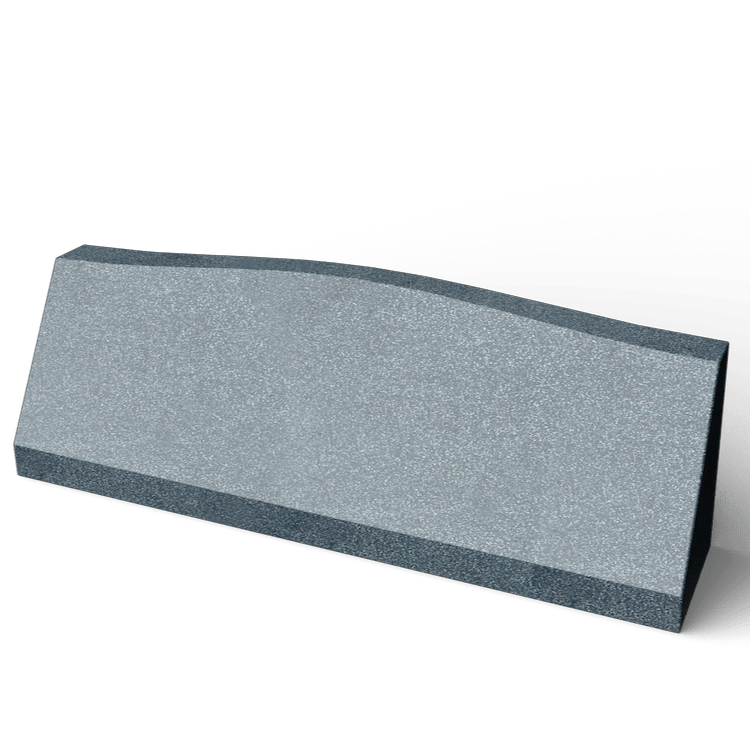 Gray stone garden border with a curved top edge.