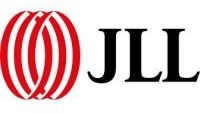 The jll logo is red and white with a black circle in the middle.