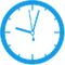 blue icon of clock