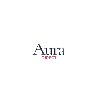 Aura Direct logo in black and pink on a white background
