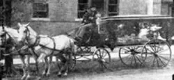 Sepia photo of chapel from 1933 Holman Howe Funeral Homes