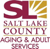 Salt Lake County Aging & Adult Services logo in maroon and gold