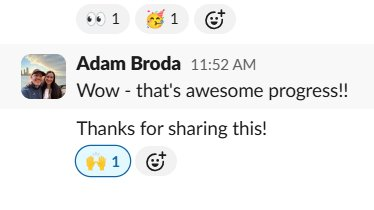 Adam Broda, Founder of Broda Coaching, reacting to SEO results: Wow - that's awesome progress!! Thanks for sharing this!
