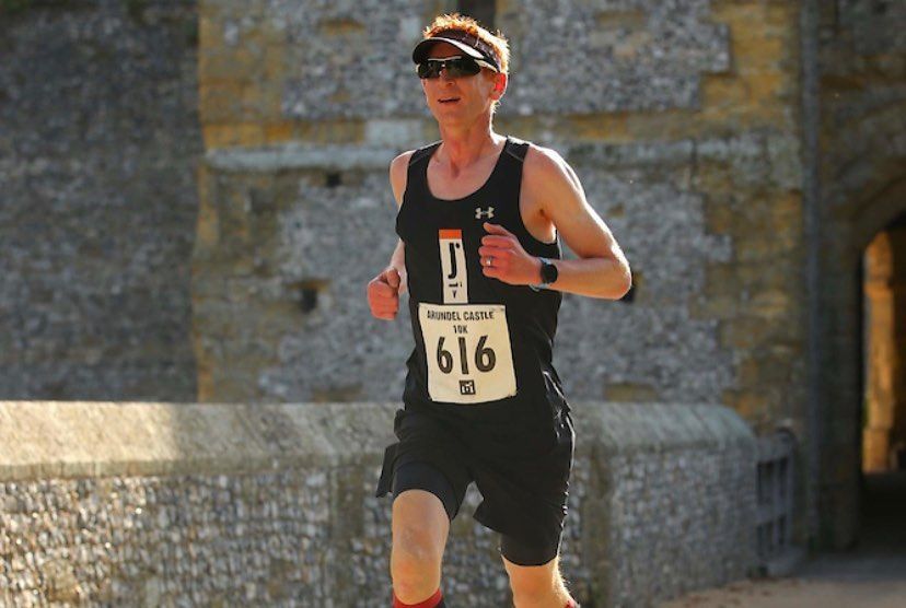 Matt Jolly is running in a race