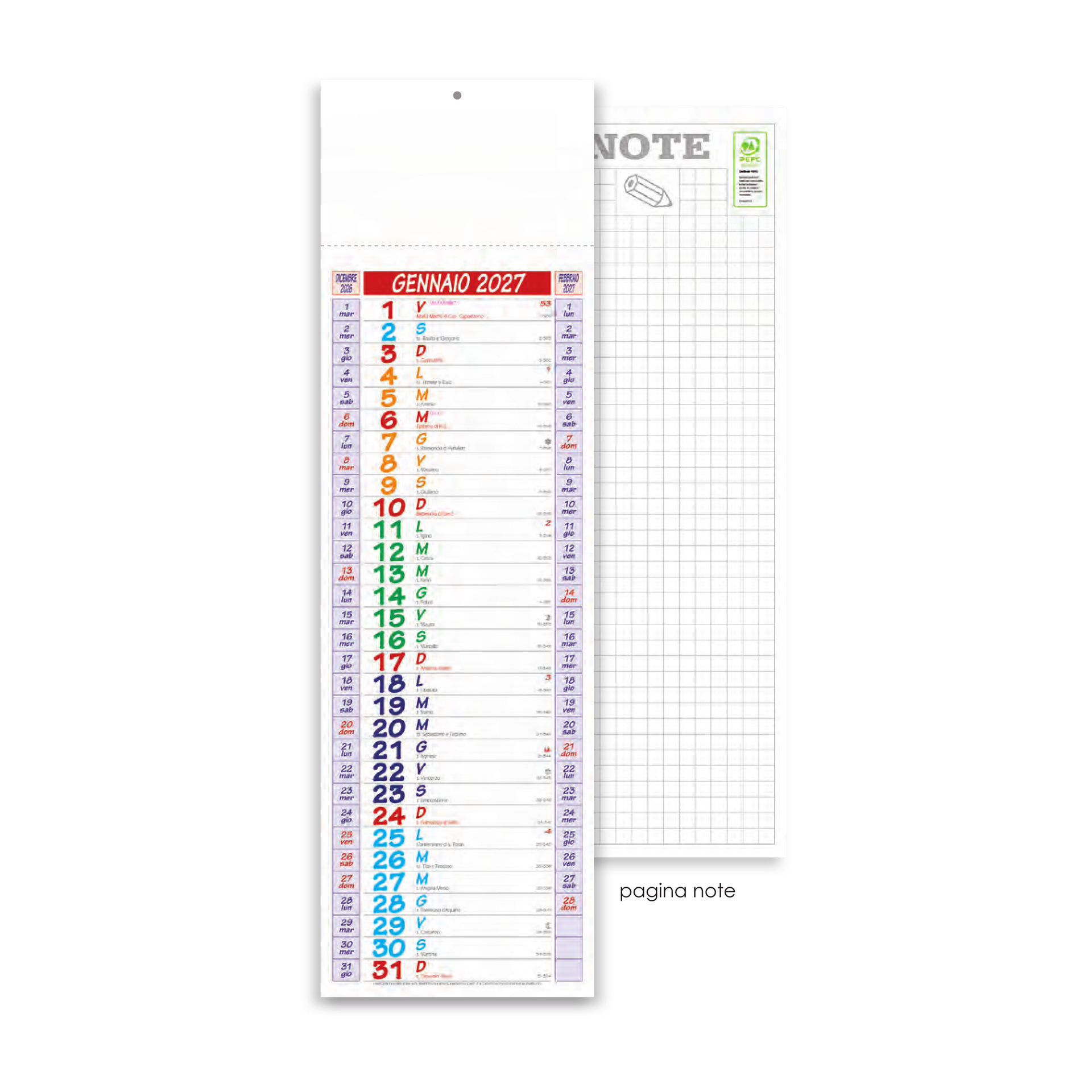 Calendario silhouette personalizzato
