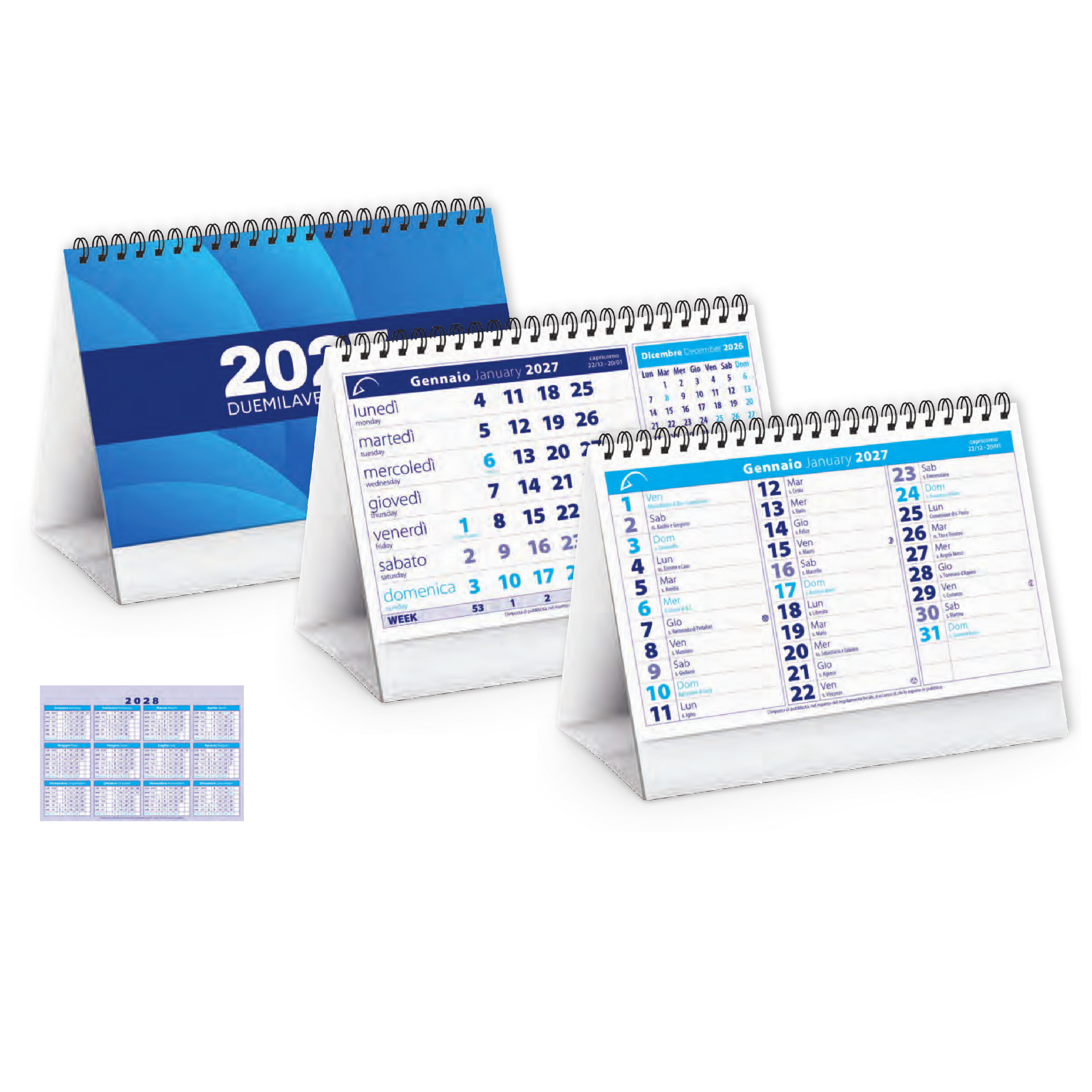 Calendario da tavolo personalizzato con logo