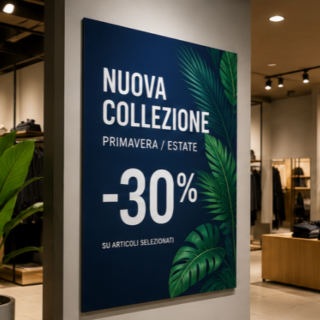Cartellonistica interna realizzata con pannello forex stampato