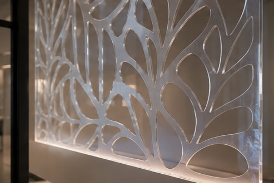 Pannello decorativo in plexiglass per interior design