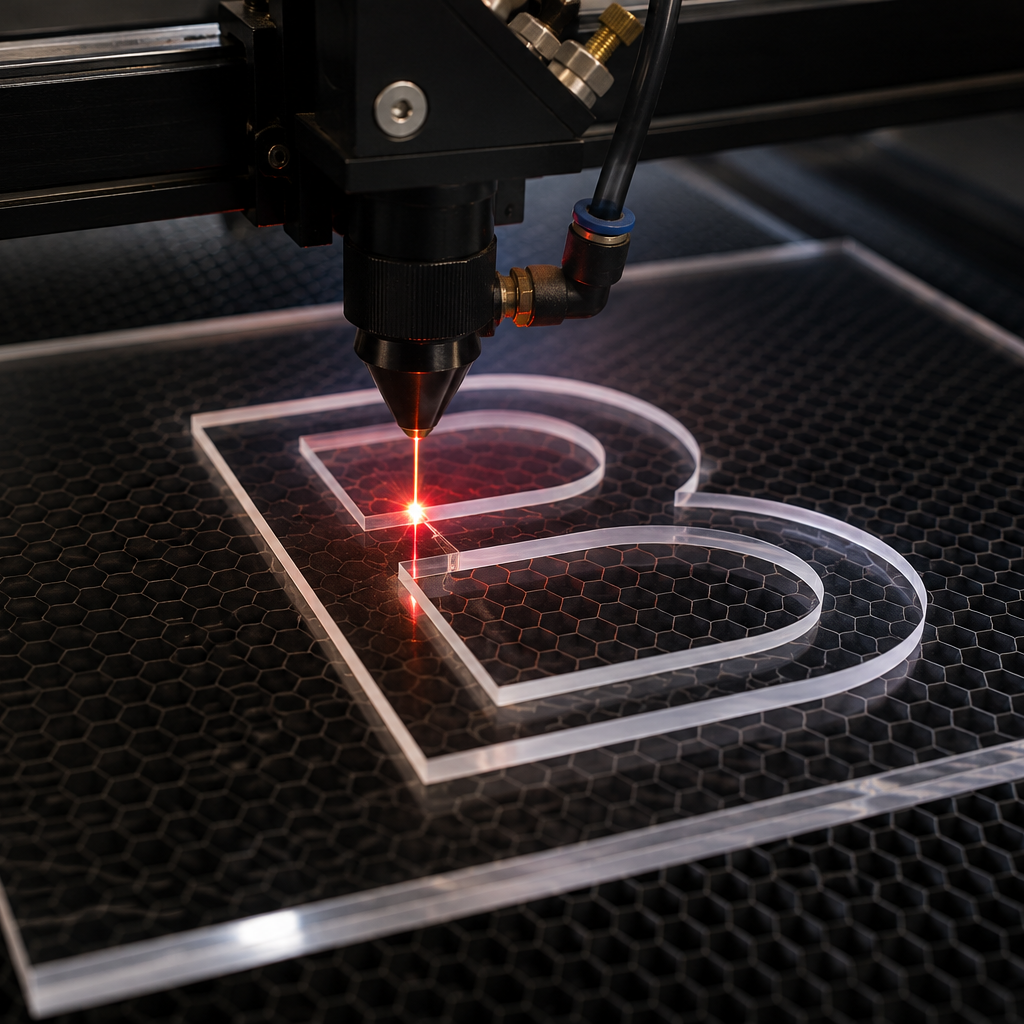 Taglio laser sagomato su plexiglass personalizzato