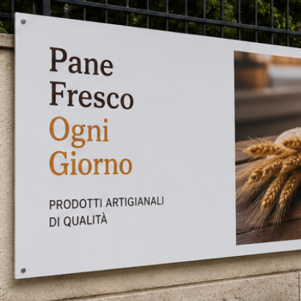 Pannello pubblicitario in forex stampato per attività commerciale