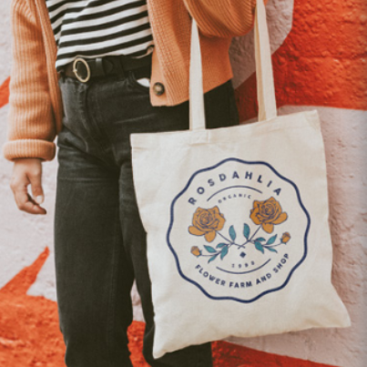 Shopper personalizzate in cotone e materiali ecosostenibili con stampa del logo