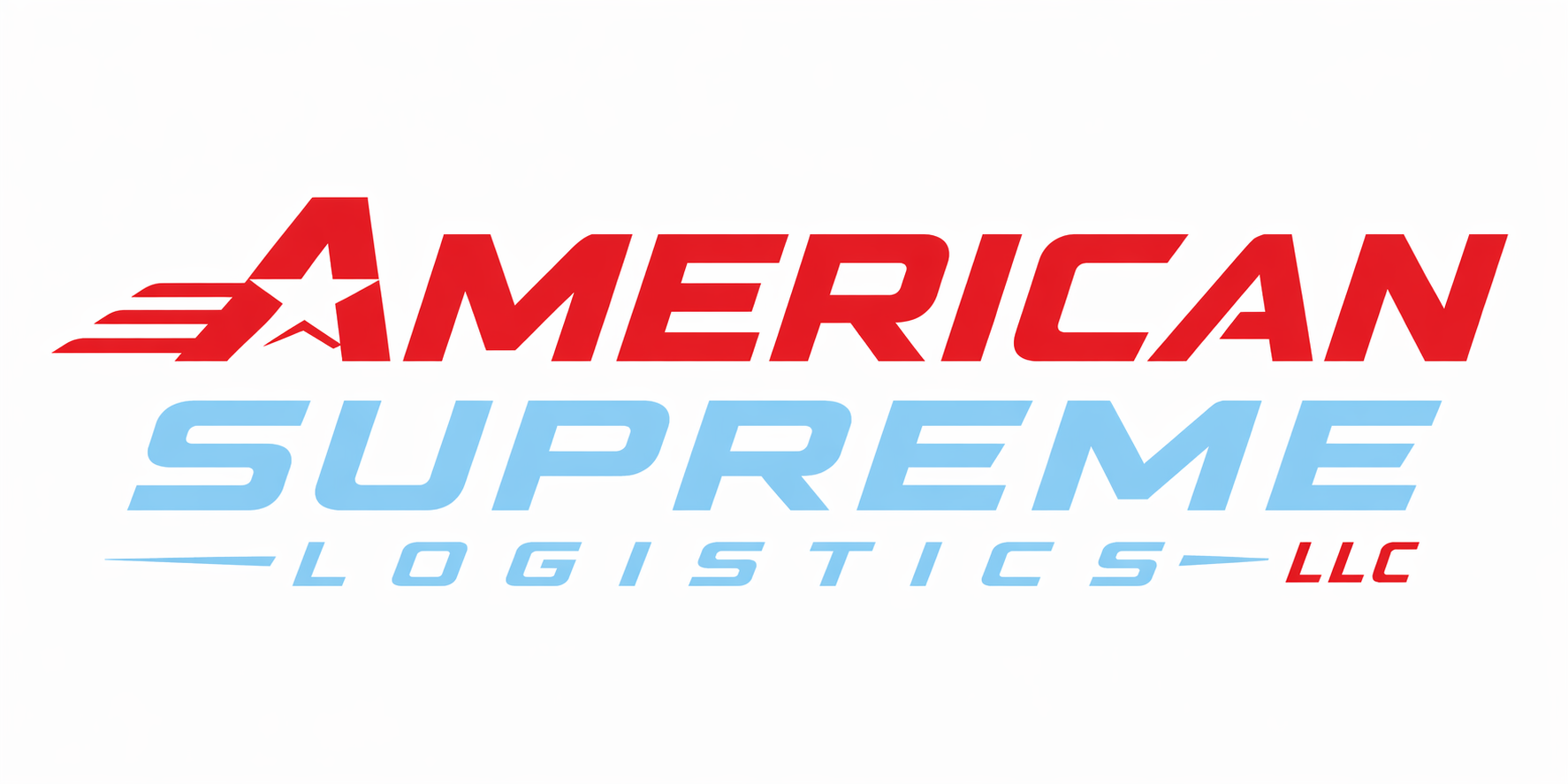 American Supreme Logistics LLC logo in red and light blue text