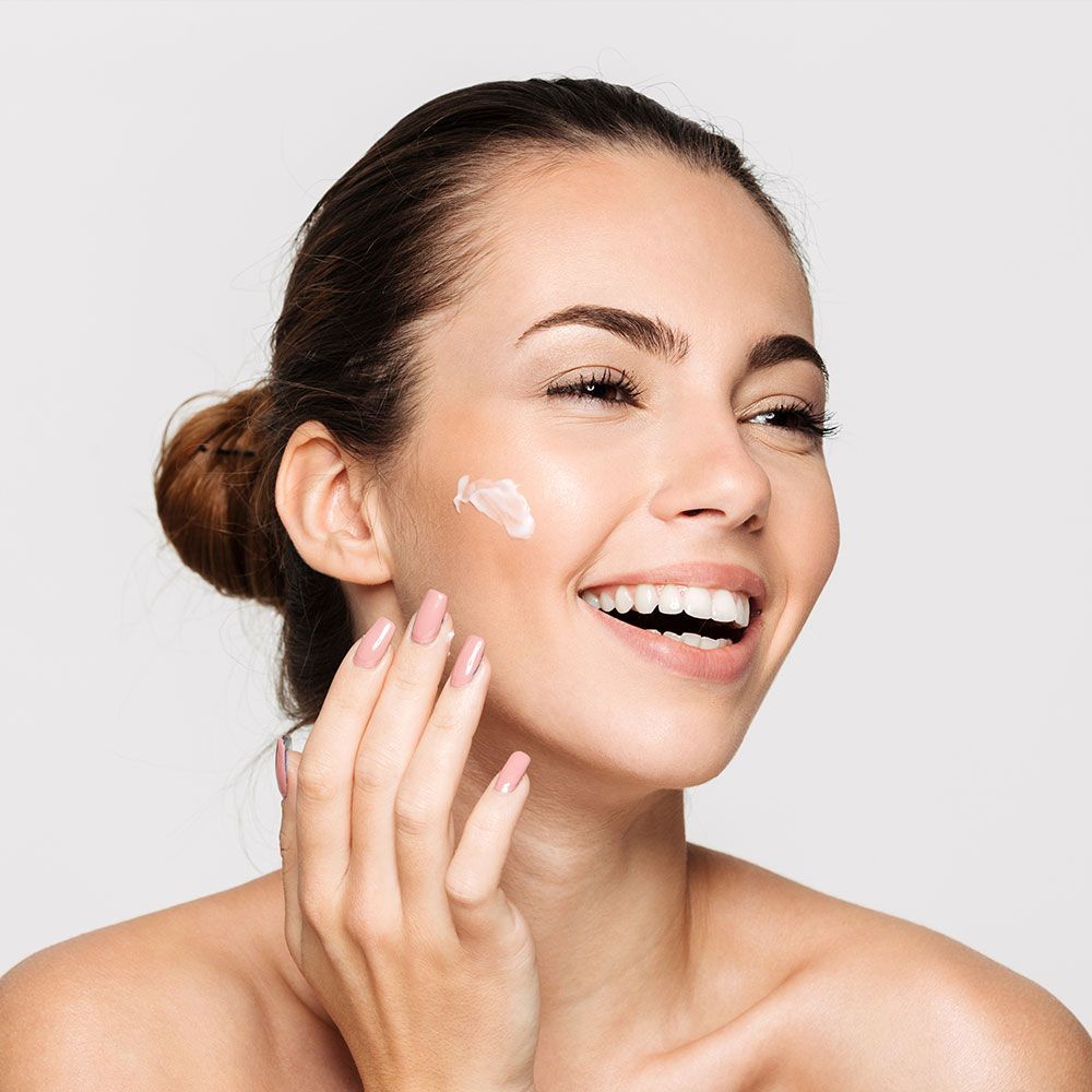 Woman with Cream on Her Face