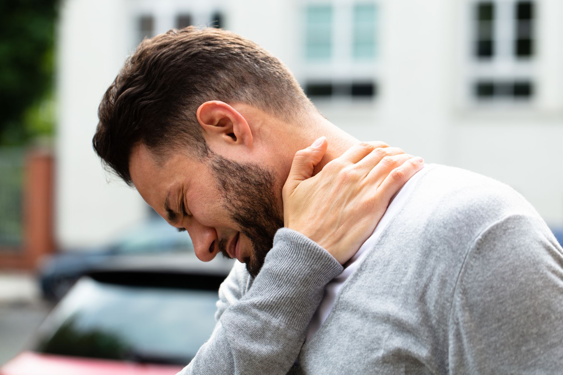 Man Suffering From Neck Pain — Plano, TX — North Texas Center for Pain Management