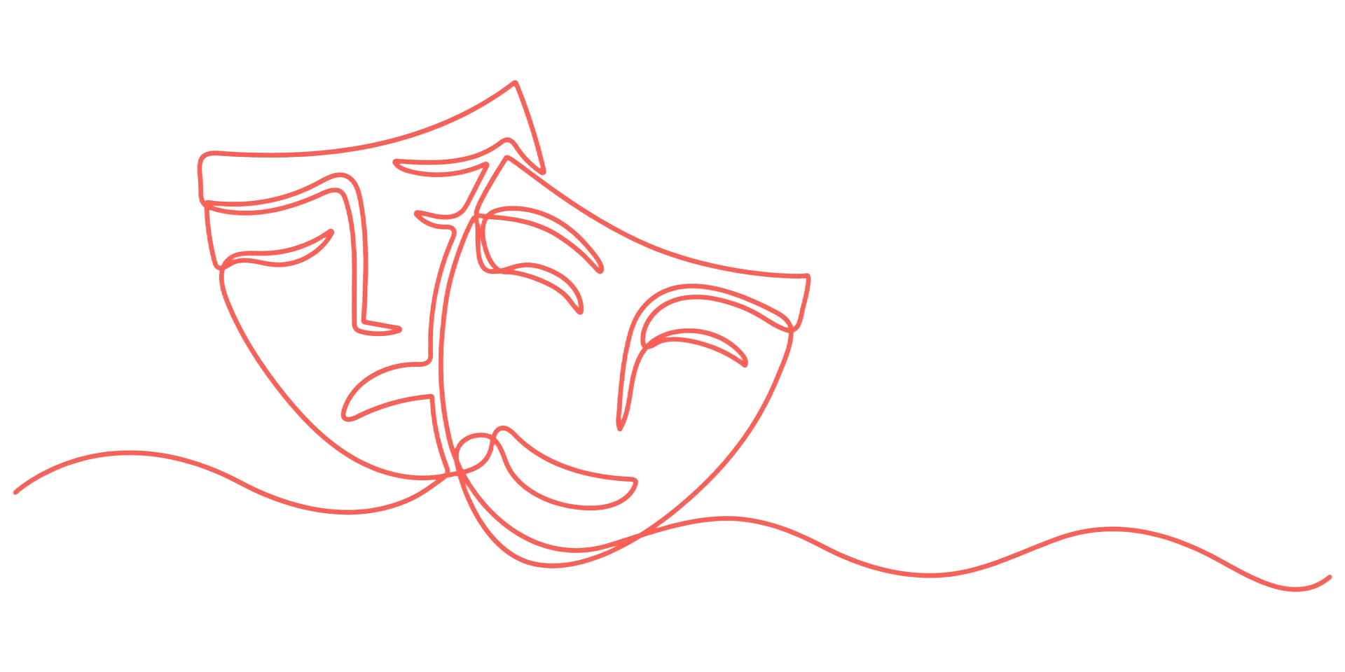 line drawing of 2 masks