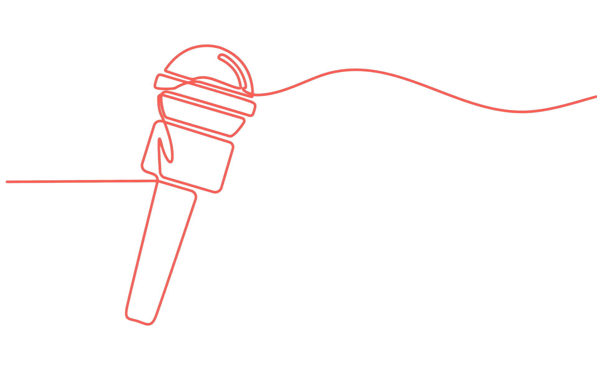 Microphone Single Line Drawing