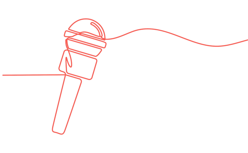 line drawing of microphone