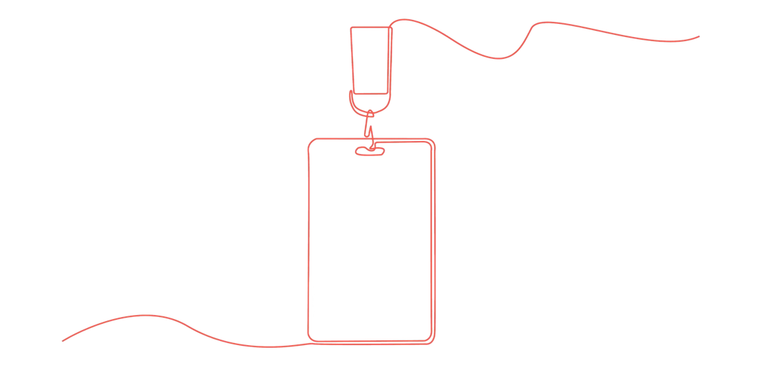 line drawing of a convention lanyard