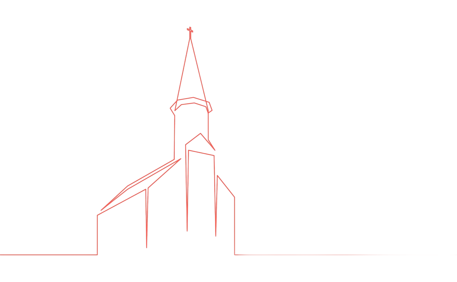 line drawing of church