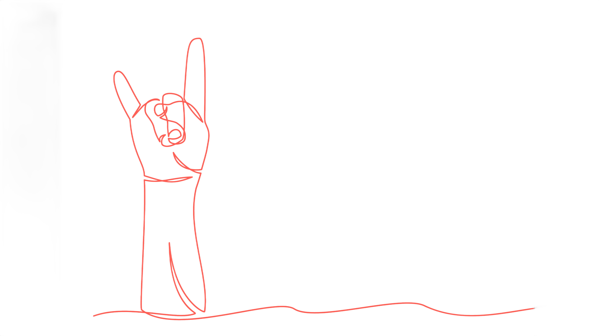 rock on hand Single Line Drawing