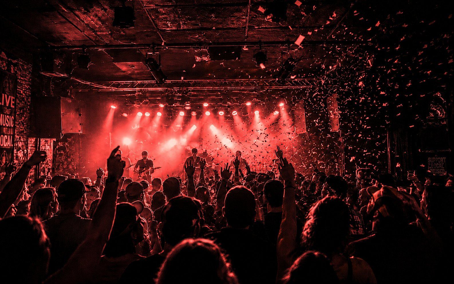 Ticket buyers arriving at a live event