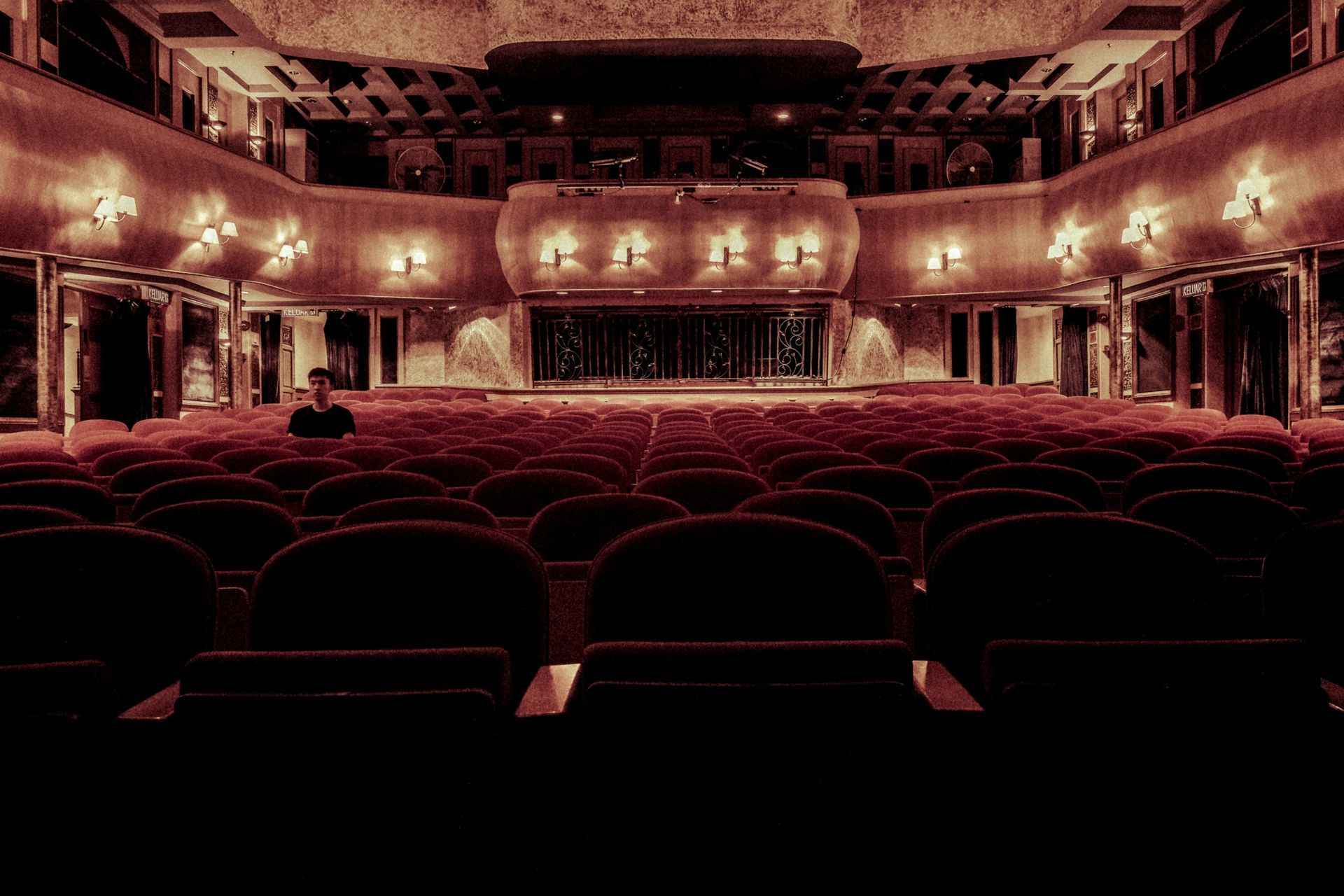 Small community theater auditorium concert show